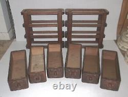 6 Vintage Antique Singer Treadle Sewing Machine Drawers With Frame / Cabinet