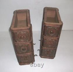 6 Vintage Antique Singer Treadle Sewing Machine Drawers With Frame / Cabinet