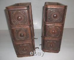 6 Vintage Antique Singer Treadle Sewing Machine Drawers With Frame / Cabinet