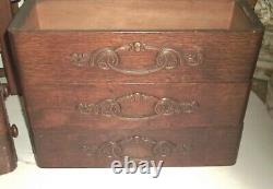 6 Vintage Antique Singer Treadle Sewing Machine Drawers With Frame / Cabinet