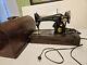 Antique 1900s Electric Singer Sewing Machine Model 99 Bentwood Case With Accessori