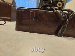 ANTIQUE 1900s Electric Singer Sewing Machine Model 99 Bentwood Case with accessori