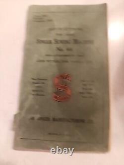 ANTIQUE 1916 Singer Sewing Machine #66 Instruction Manual Red S ON FRONT