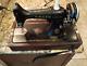 Antique 1926 Singer Sewing Machine Handcrank Electric With Case Knee Bar