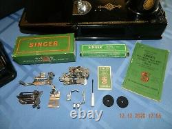 ANTIQUE 1950 SINGER SEWING MACHINE FEATHERWEIGHT MODEL 221 -1 Works