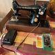 Antique Ornate Singer Motorized Sewing Machine Bentwood Case Foot Pedal Ef603625