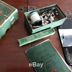 ANTIQUE SINGER 15-90 SEWING MACHINE in Wood Cabinet vintage