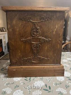 ANTIQUE SINGER SEWING MACHINE 6 DRAWER TIGER OAK Spool Sewing CABINET