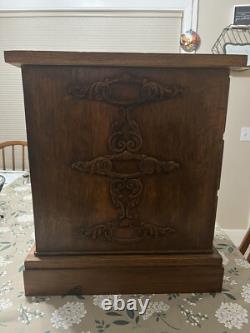 ANTIQUE SINGER SEWING MACHINE 6 DRAWER TIGER OAK Spool Sewing CABINET