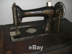 6579435 singer red eye sewing machine with stand