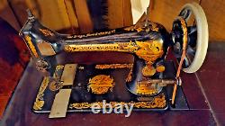 ANTIQUE SINGER TREADLE SEWING MACHINE Early 1902 Sphinx Model 27 K1167321
