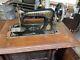 Antique Singer Sewing Machine 1873 In Closed Cabinet Working Condition
