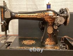ANTIQUE Singer Sewing Machine 1897 Sphinx Electric Conversion & Case WORKS VIDEO