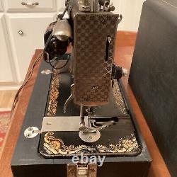 ANTIQUE Singer Sewing Machine 1897 Sphinx Electric Conversion & Case WORKS VIDEO