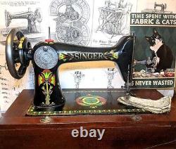 Amazing Antique Singer 66K-1 Lotus sewing machine, refurbished, value added, 1904