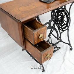 Antique 1882 Singer Model 12 Treadle Sewing Table Machine Gorgeous Cabinet