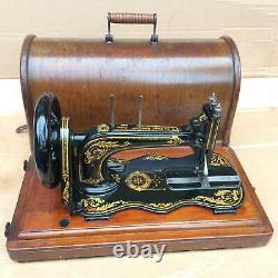 Antique 1885 Singer 12K fiddle base handcrank sewing Machine with Acanthus leave