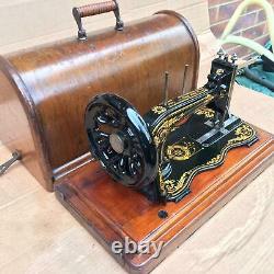 Antique 1885 Singer 12K fiddle base handcrank sewing Machine with Acanthus leave