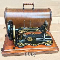 Antique 1885 Singer 12K fiddle base handcrank sewing Machine with Acanthus leave