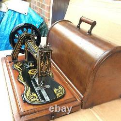 Antique 1885 Singer 12K fiddle base handcrank sewing Machine with Acanthus leave