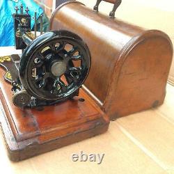 Antique 1885 Singer 12K fiddle base handcrank sewing Machine with Acanthus leave