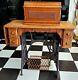 Antique 1887 Singer Treadle Sewing Machine With Coffin Box Cover Original