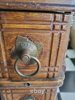 Antique 1887 Singer Treadle Sewing Machine with Coffin Box Cover Original