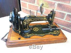 Antique 1888 Singer 12K Fiddle base Hand crank Sewing Machine with Acanthus