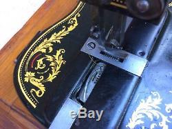 Antique 1888 Singer 12K Fiddle base Hand crank Sewing Machine with Acanthus