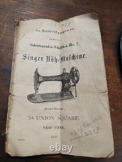 Antique 1888 VS2 Roses Daisies design, Singer Sewing Machine, ORIGINAL Condition