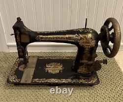 Antique 1892 Singer Sewing Machine Cast Iron Hand Cranked Manual Rare Find LOOK