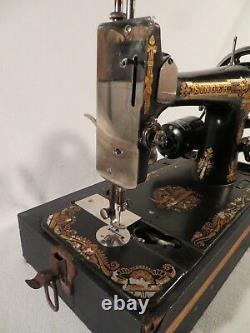 Antique 1894 Singer Sewing Machine #11927344 Carrying Case & Motor Sphinx