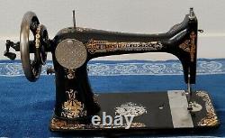 Antique 1896 Singer Treadle Hand Crank Sewing Machine withAttachments Works Clean