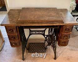 Antique 1900 Singer Treadle 6 Drawer Sewing Machine Oak Elizabethtown