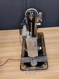 Antique 1901 Singer Treadle Sewing Machine Head #27 Sphinx Motorized with Case