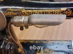 Antique 1901 Singer Treadle Sewing Machine Head #27 Sphinx Motorized with Case