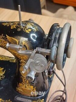 Antique 1901 Singer Treadle Sewing Machine Head #27 Sphinx Motorized with Case