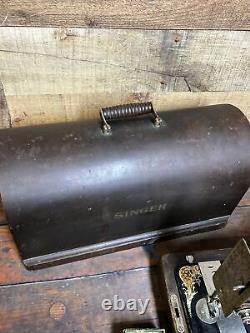 Antique 1910 Singer Model 66 Or 99 Sewing Machine Plus Extra Parts