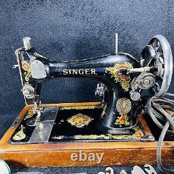 Antique 1910 Singer Sewing Machine G746417 with Bentwood Case Works Serviced READ