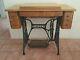 Antique 1910 Singer Sewing Machine With Oak Treadle Cabinet