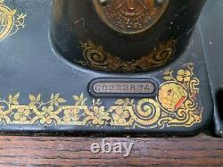 Antique 1910 Singer Sewing Machine with Treadle ORIGINAL Cabinet and Accessories