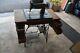 Antique 1910 Singer Treadle Sewing Machine In Wood Cabinet Red Eye Model