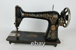 Antique 1911 Singer Red Eye Model 66 Treadle Sewing Machine ONLY Working