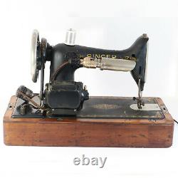 Antique 1918 Singer 99 Electric Portable Sewing Machine & Bentwood Case