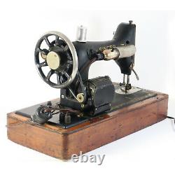 Antique 1918 Singer 99 Electric Portable Sewing Machine & Bentwood Case