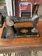 Antique 1919 Singer Treadle Sewing Machine In Wood Cabinet Red Eye Model 66