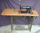 Antique 1920 95-10 Singer Industrial Commercial Sewing Machine Complete Table +