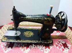 Antique 1920 Singer 15K Sphinx Egyptian Decals Sewing Machine Treadle Or Crank