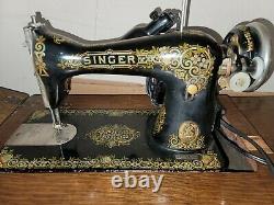 Antique 1920 Singer 15K sewing machine Head with tiffany decals rare Collectable