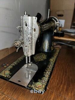 Antique 1920 Singer 15K sewing machine Head with tiffany decals rare Collectable